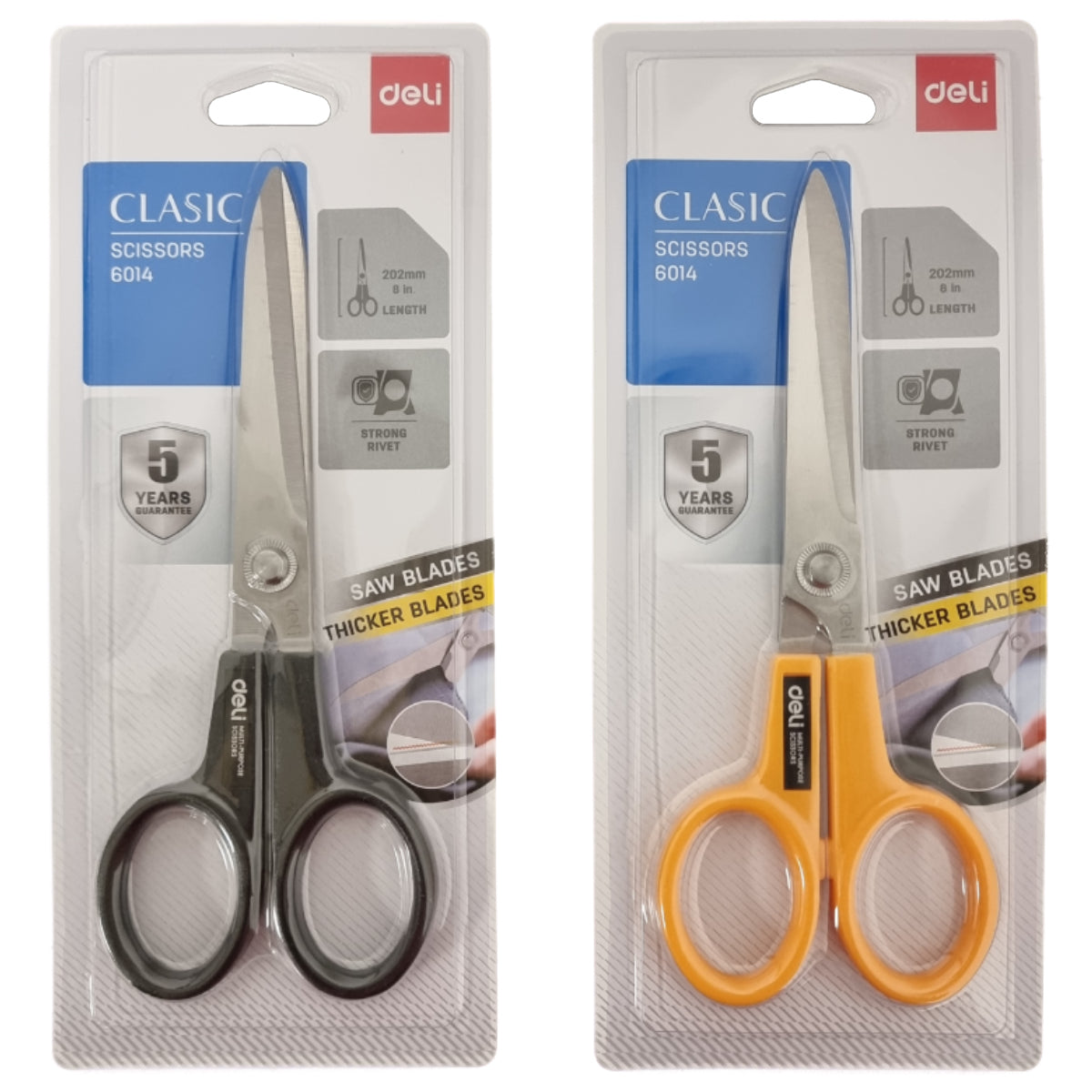 deli 6014 Scissors 202mm, 8 inches, Assorted Colors