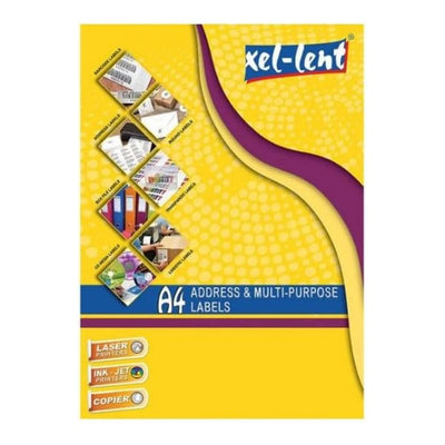 xel-lent 65 labels/sheet, straight corners, 38.1 x 21.2 mm, 100sheets/pack, White