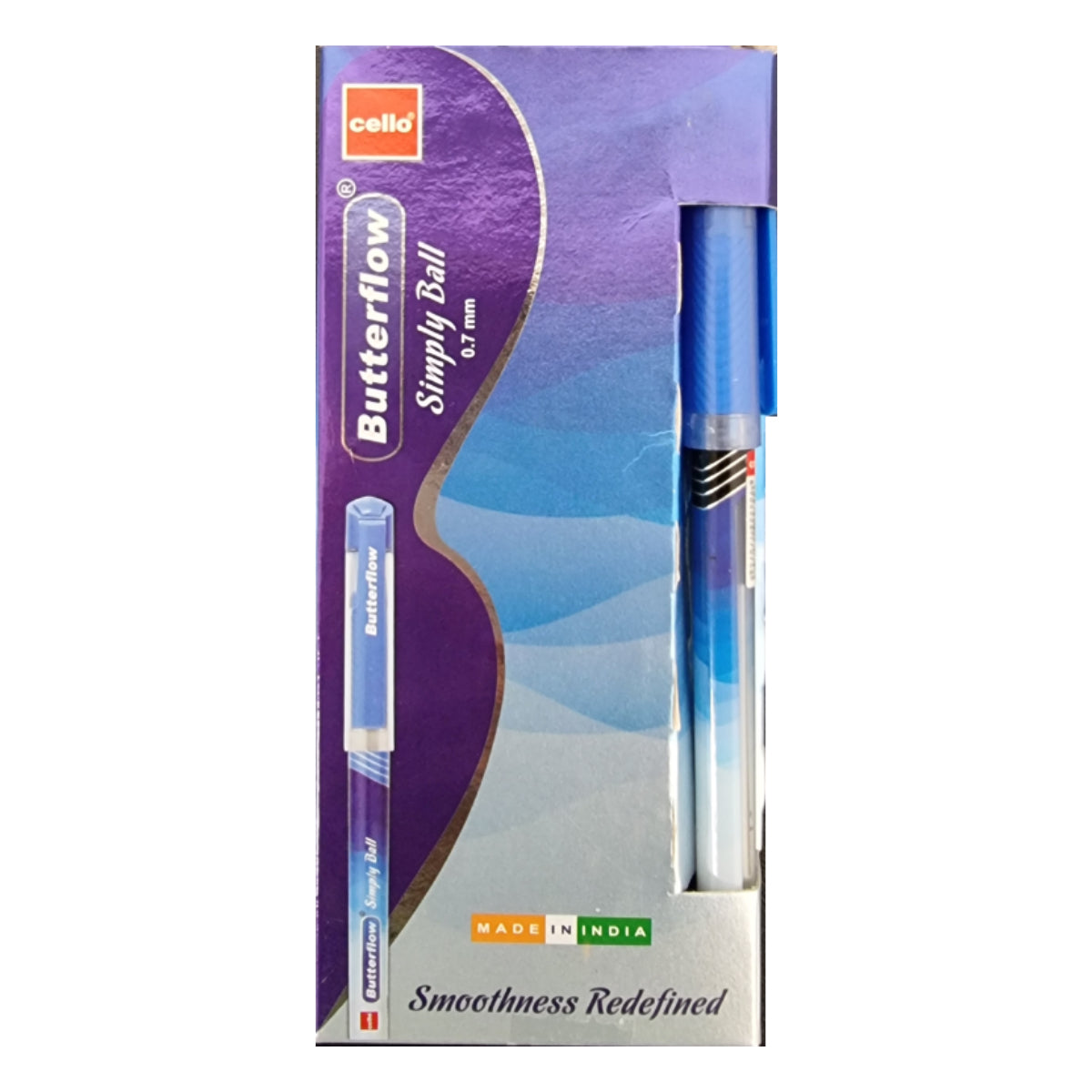 Cello Butterflow Simply Ball Poin Pen, 0.7mm, 12/box, Black