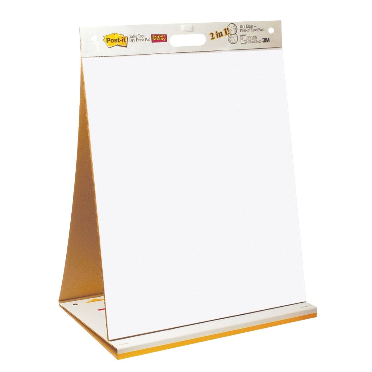 3M Post-it Super Sticky Tabletop Easel Pad 563, 20 x 23 inches, plain, 20sheets/pad, White