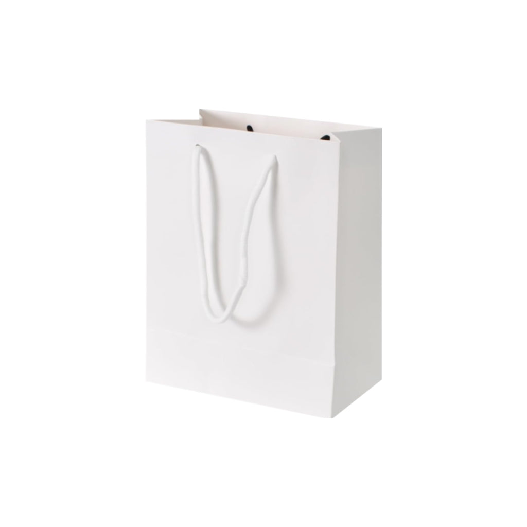 Paper Gift Bag, Medium 19.5 x 24.5 x 11 cm, White