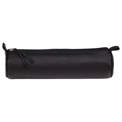 Clairefontaine Leather Round Pencil Case, Black