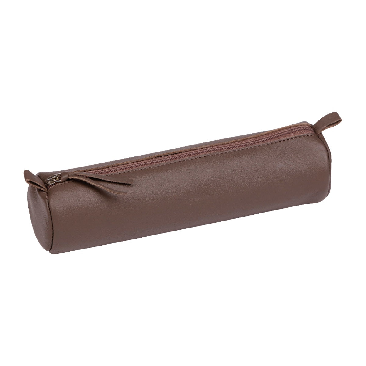 Clairefontaine Leather Round Pencil Case, Taupe
