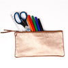 Clairefontaine Leather Flat Pencil Case, Copper