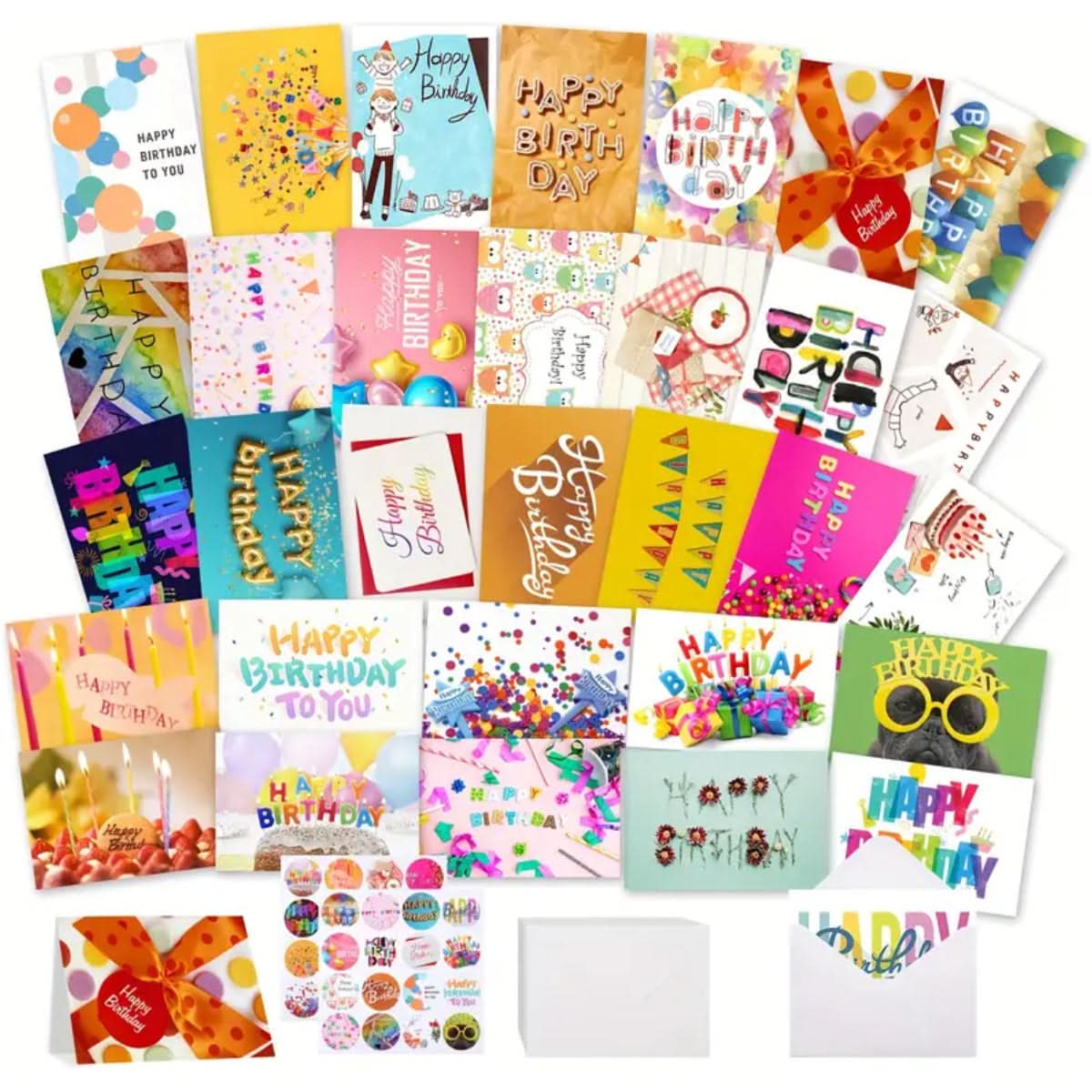 Happy Birthday Card with Envelope, 15 x 10cm, Assorted Designs