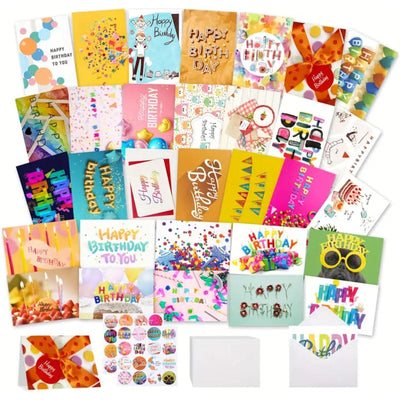 Happy Birthday Card with Envelope, 15 x 10cm, Assorted Designs