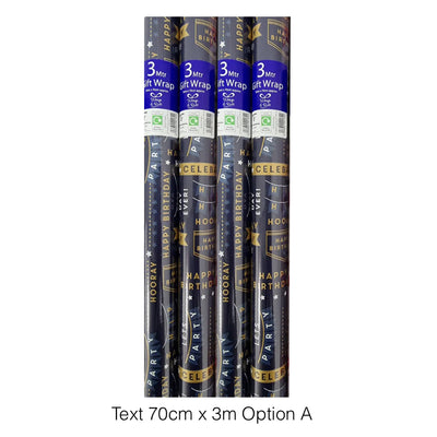 Clairefontaine BIRTHDAY Gift Wrapping Paper, 70cm  x 2.5m and 3m