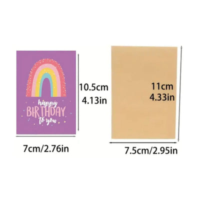 Mini Happy Birthday Card with Envelope, 7 x 10cm, Assorted Designs, per piece