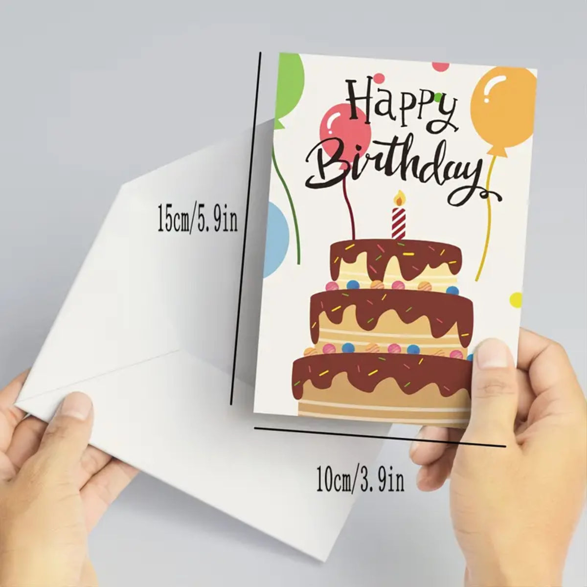 HAPPY BIRTHDAY Card with Envelope, 150 x 100mm, Assorted Designs, per piece