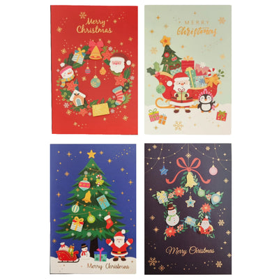 Merry Christmas Card with Envelope, Various Designs, per piece