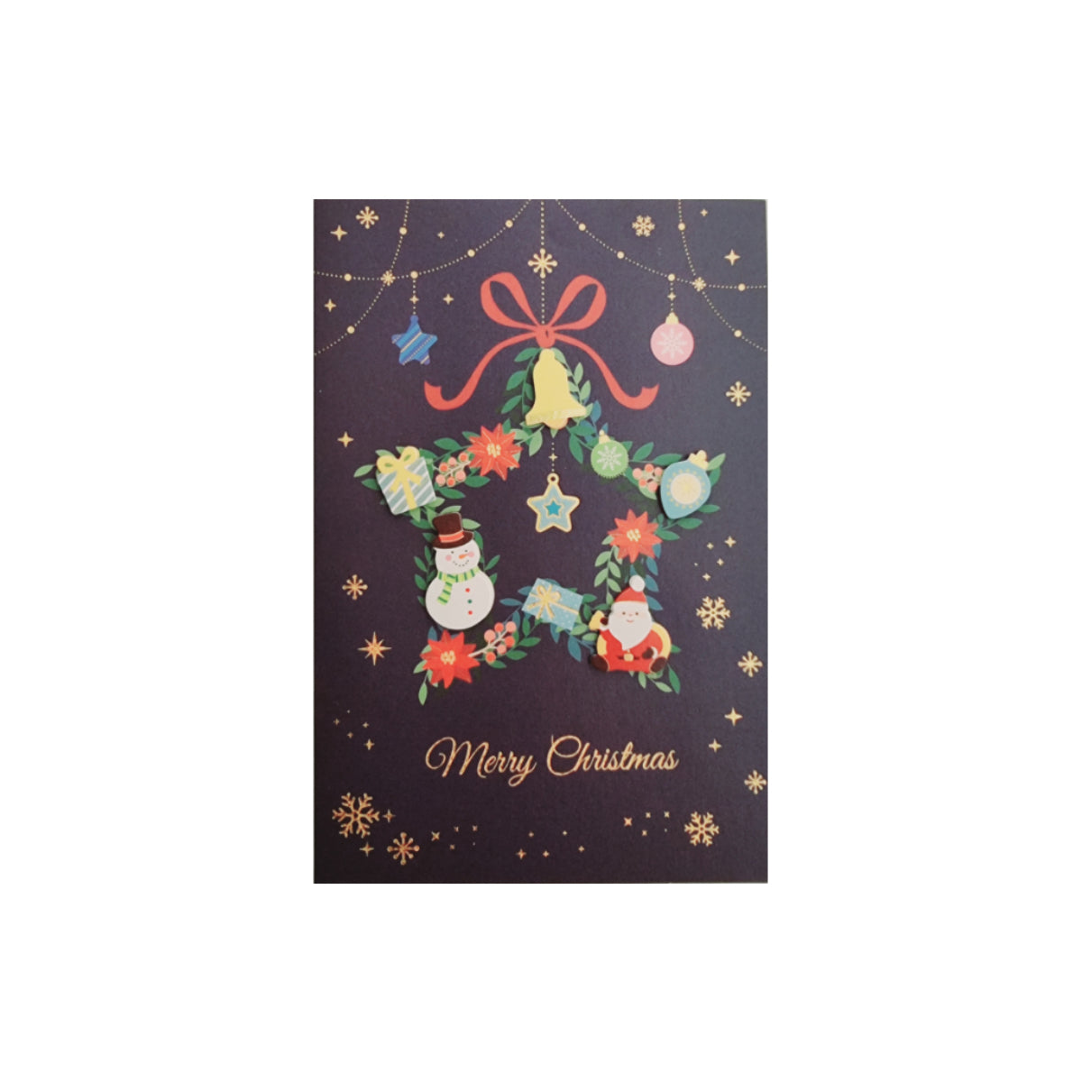 Merry Christmas Card with Envelope, Various Designs, per piece