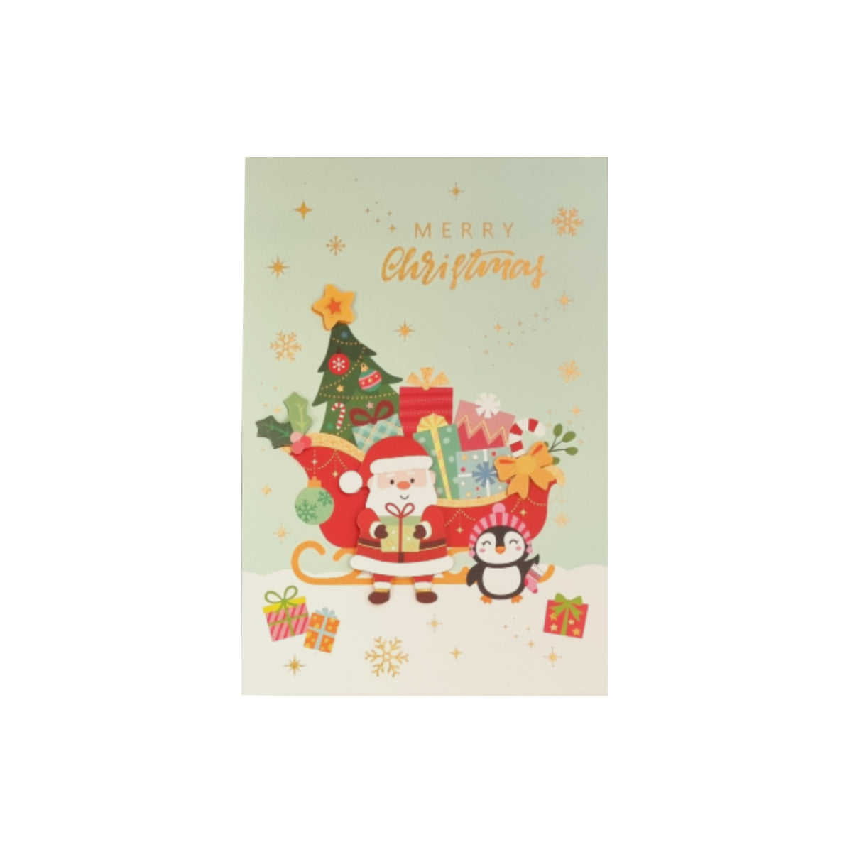 Merry Christmas Card with Envelope, Various Designs, per piece