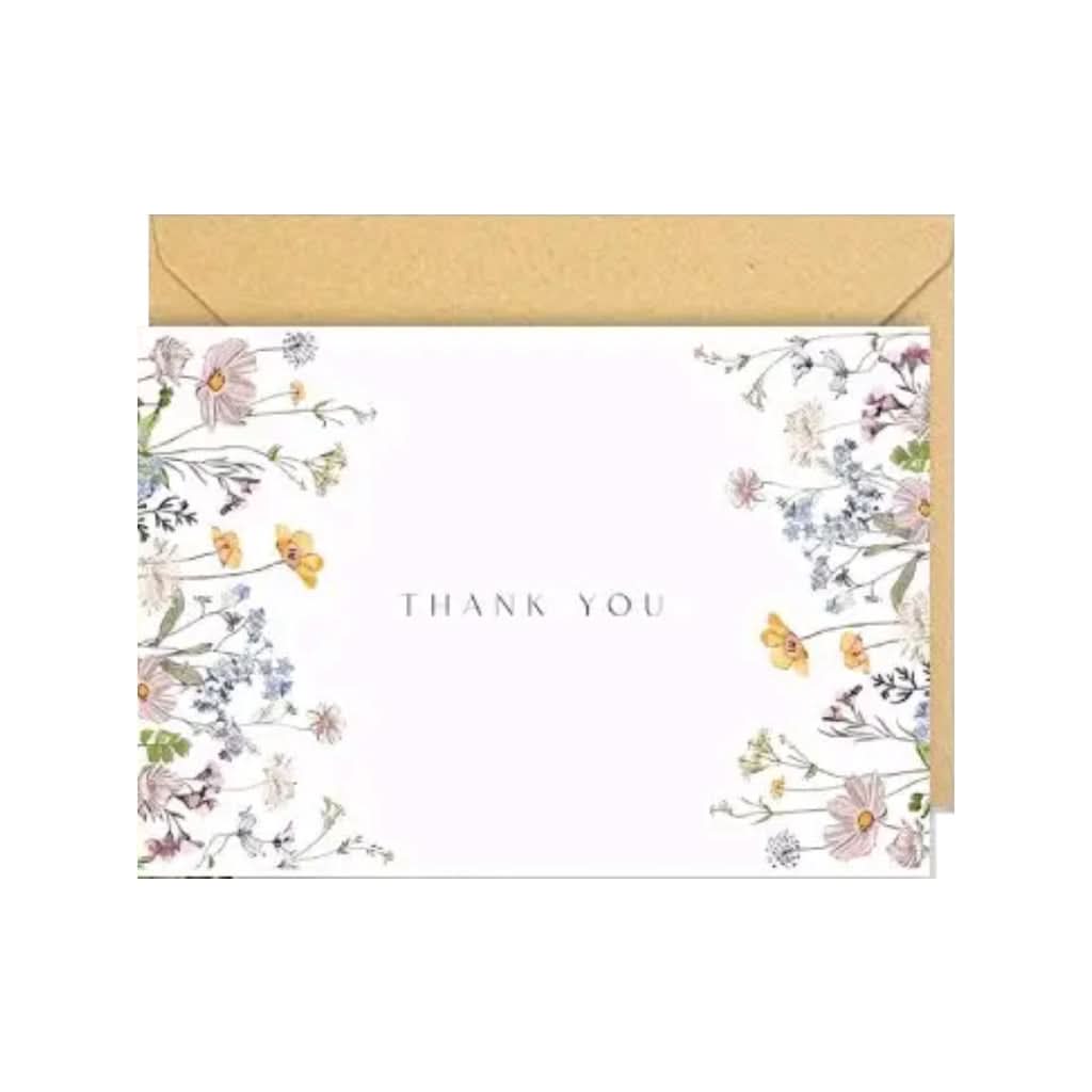 THANK YOU Greeting Card with Envelope, 88 x 127mm, Various Designs, per piece