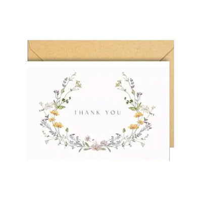 THANK YOU Greeting Card with Envelope, 88 x 127mm, Various Designs, per piece