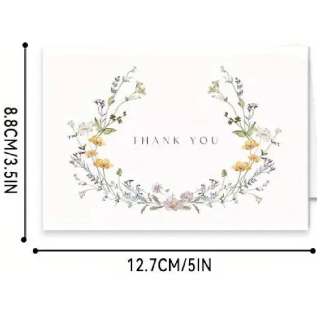 THANK YOU Greeting Card with Envelope, 88 x 127mm, Various Designs, per piece