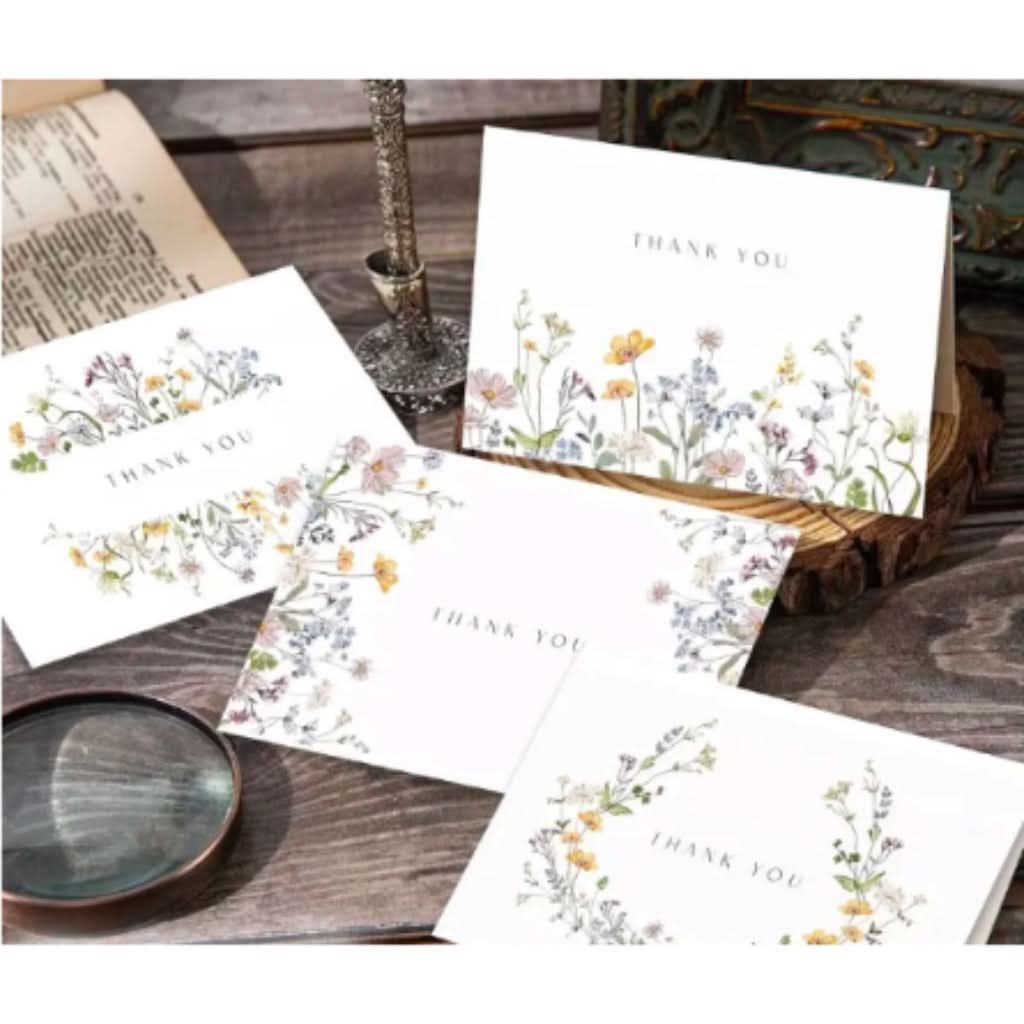 THANK YOU Greeting Card with Envelope, 88 x 127mm, Various Designs, per piece