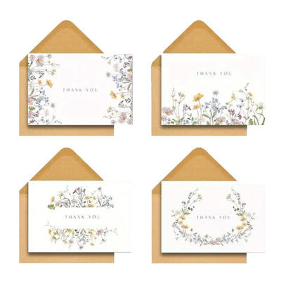 THANK YOU Greeting Card with Envelope, 88 x 127mm, Various Designs, per piece