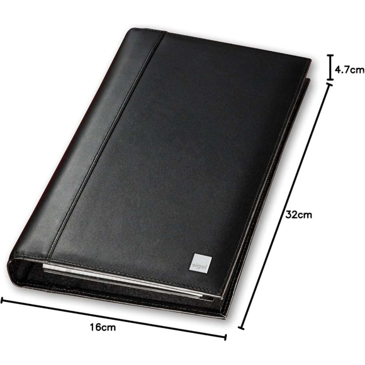 Sigel Leather Business Card Holder 160 Cards, Black