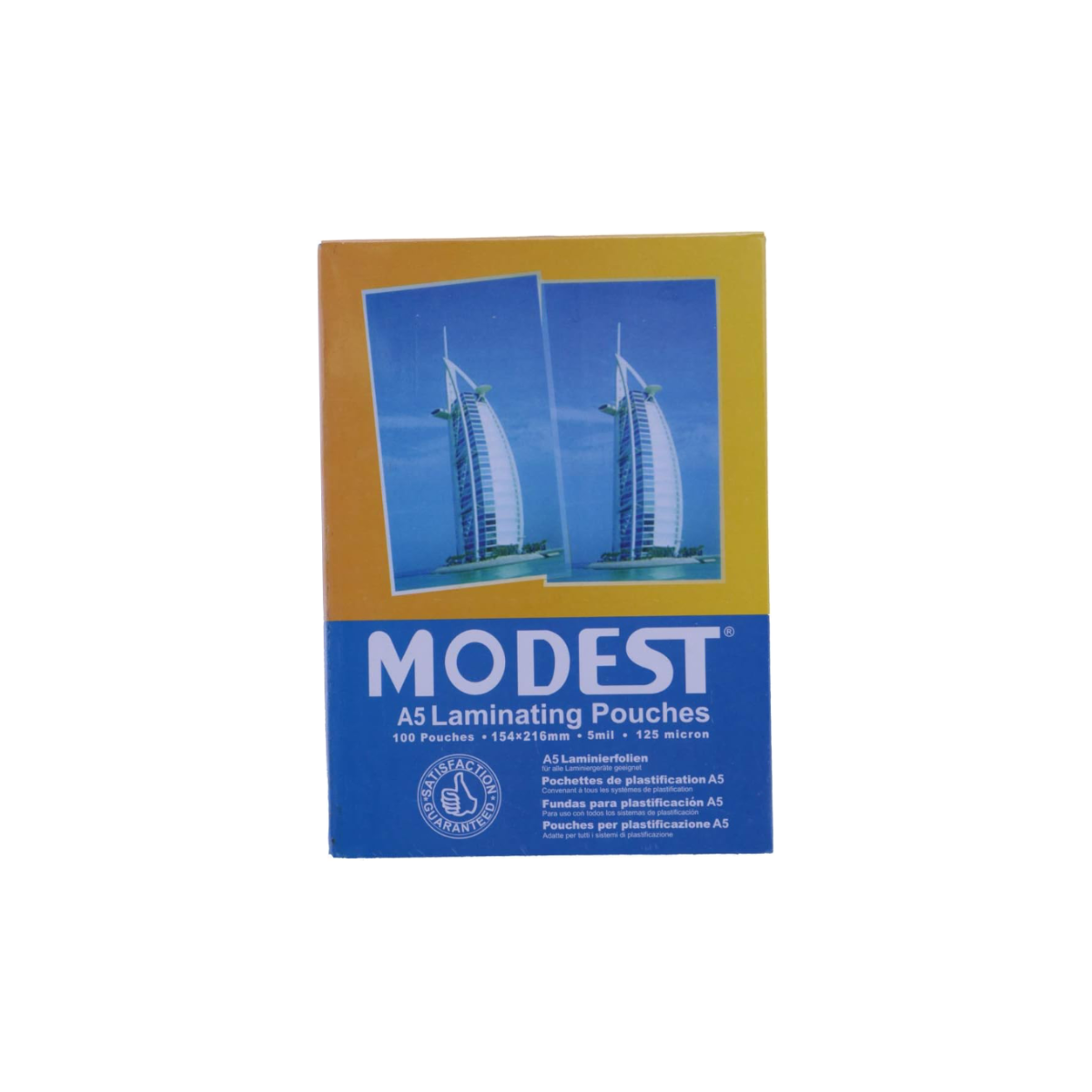 Modest A5 Laminating Pouch Films, 154x216 , 125micron, 100/pack