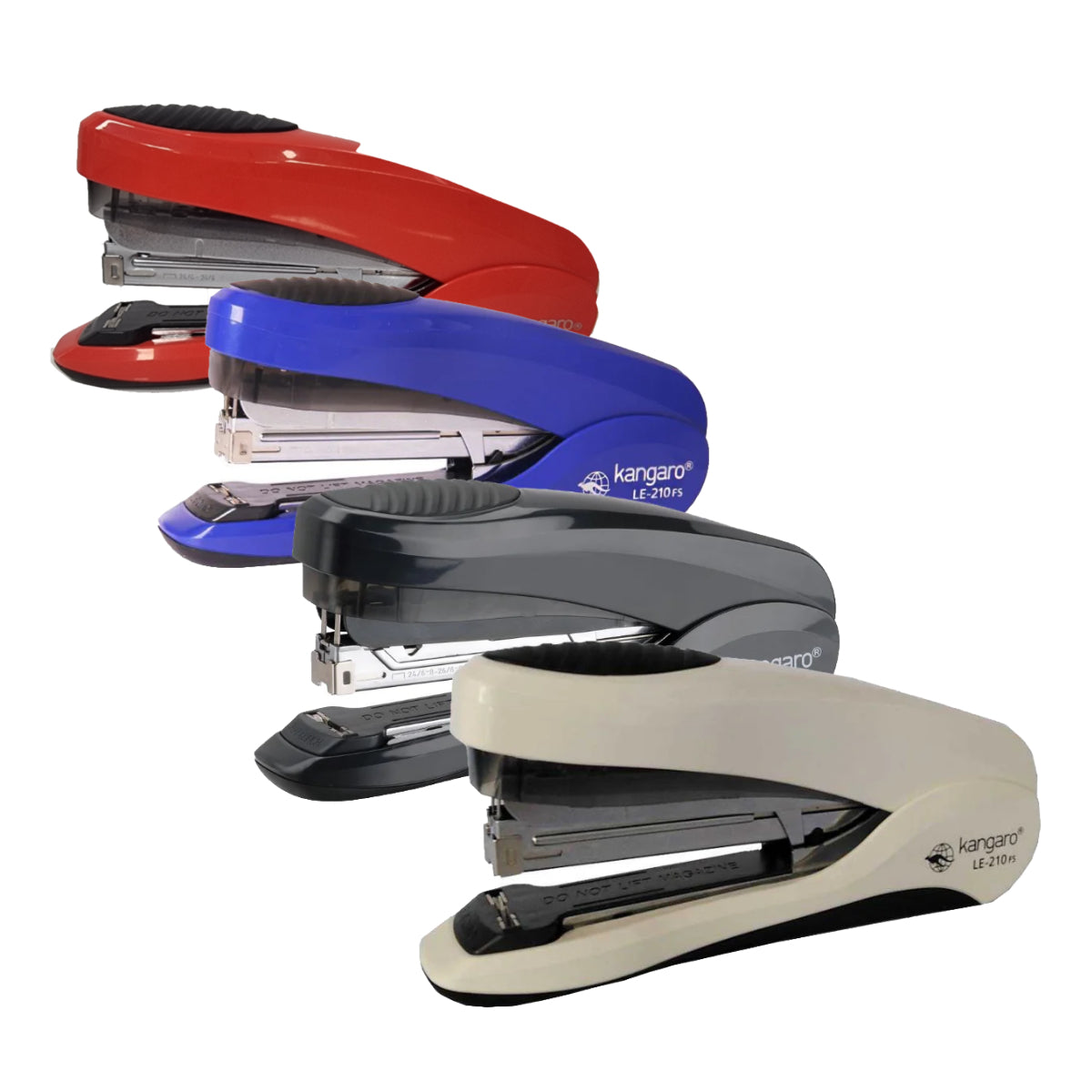 Kangaro Stapler LE-210FS, Less Effort & Flat Clinch, 30 Sheets Capacity, Assorted Colors
