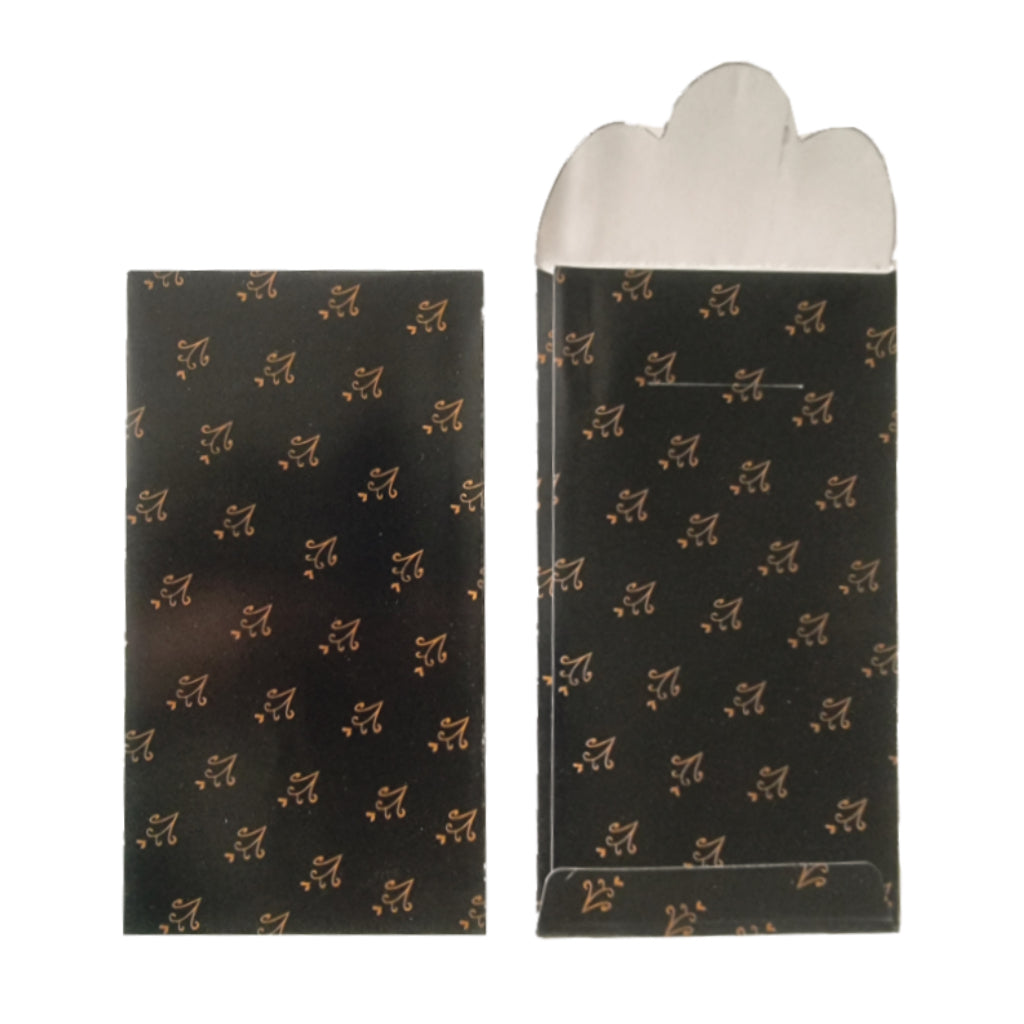 Glossy Money Envelope, 8.8 x 16.5 cm, 5/pack, Black/Gold