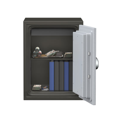 SAFIRE FR40 Fire Resistant Safe with 1 Key Lock + 1 Digital, Grey