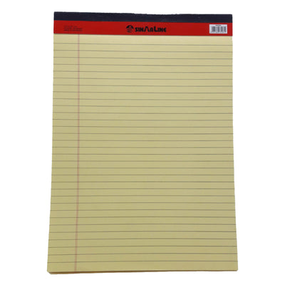 Sinarline Legal Pad, line ruled, 56gsm, 50sheets/pad, Yellow, Assorted Sizes