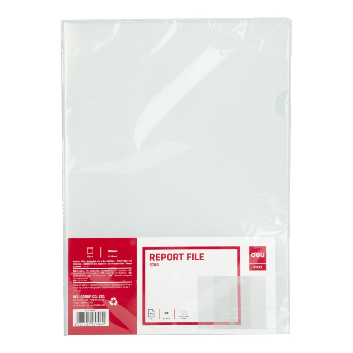 deli Clear L-Folder A4, 10/pack, Clear