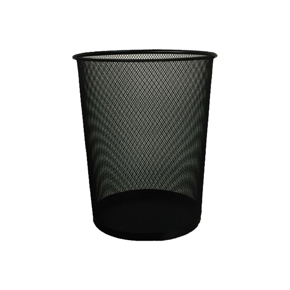 Deluxe Metal Mesh Waste Basket, Round, Assorted Sizes, Black