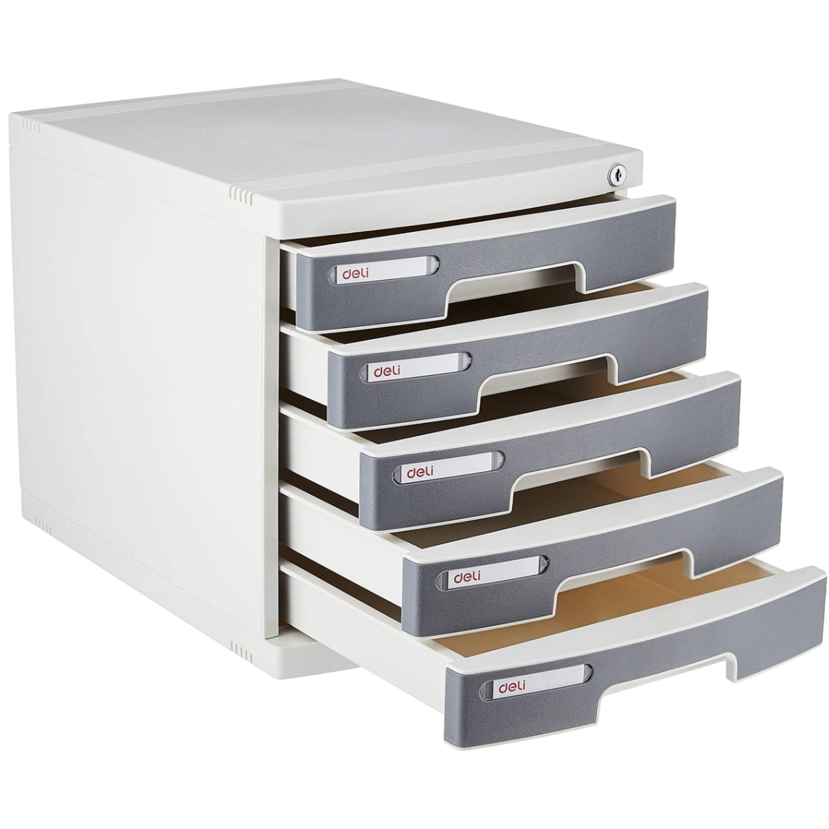 deli 5 Drawer Cabinet with Lock, Grey