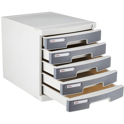deli 5 Drawer Cabinet with Lock, Grey