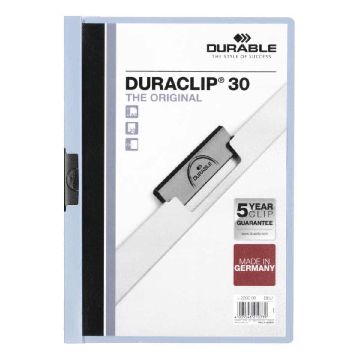 Durable Duraclip 30, A4, Light Blue