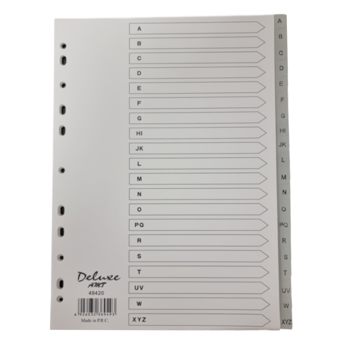 Deluxe Divider Plastic PVC Grey A4 A-Z