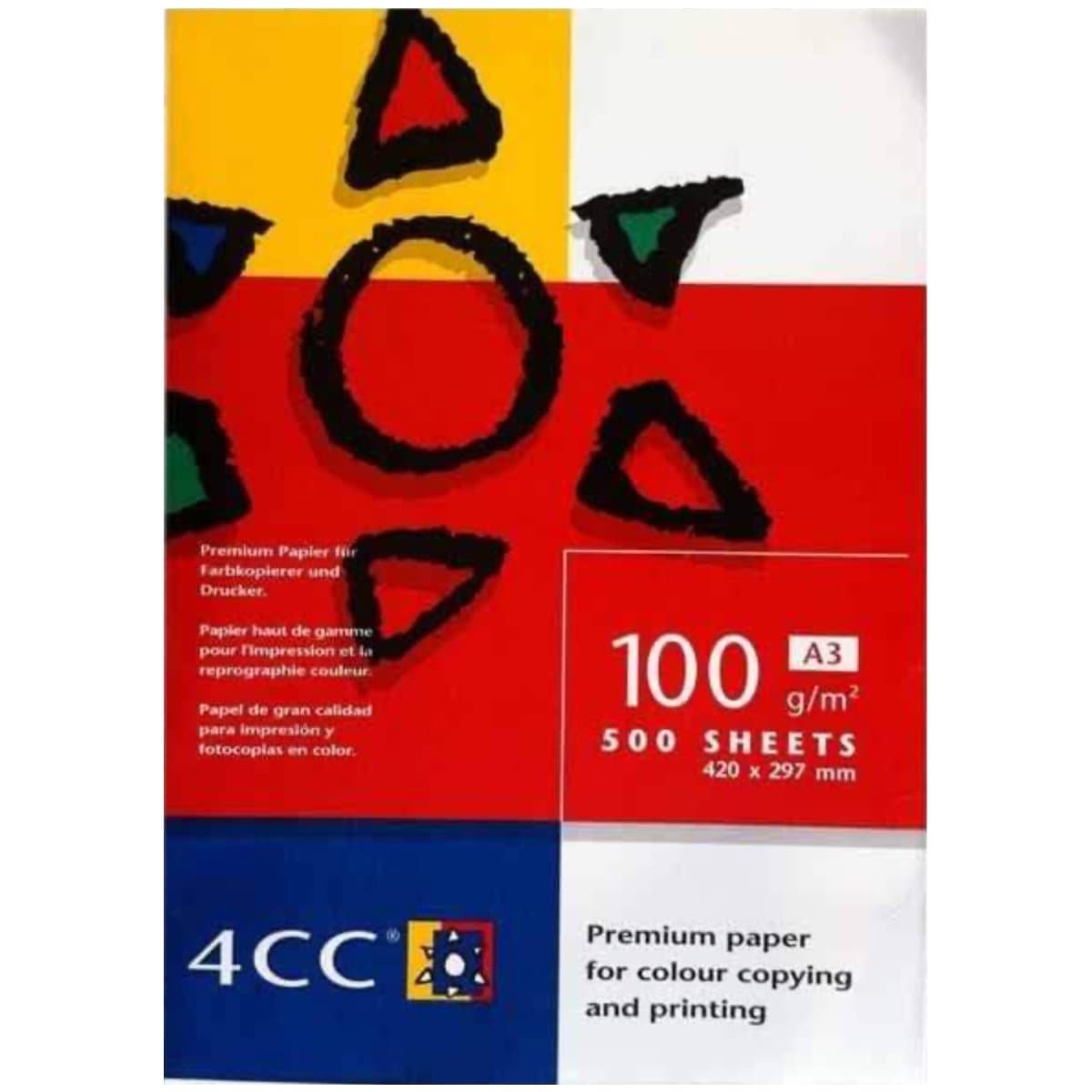 4CC Premium Paper A3, 100gsm, 500sheets/pack, White