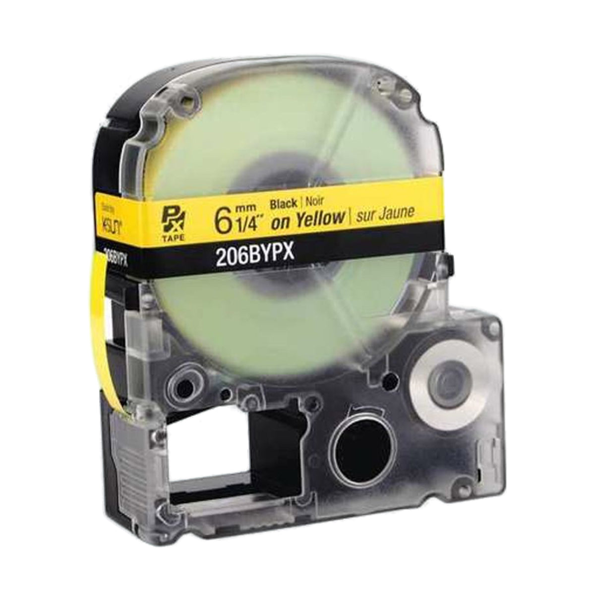 Epson LABELWORKS PX 6mm 206BYPX Tape, Black on Yellow