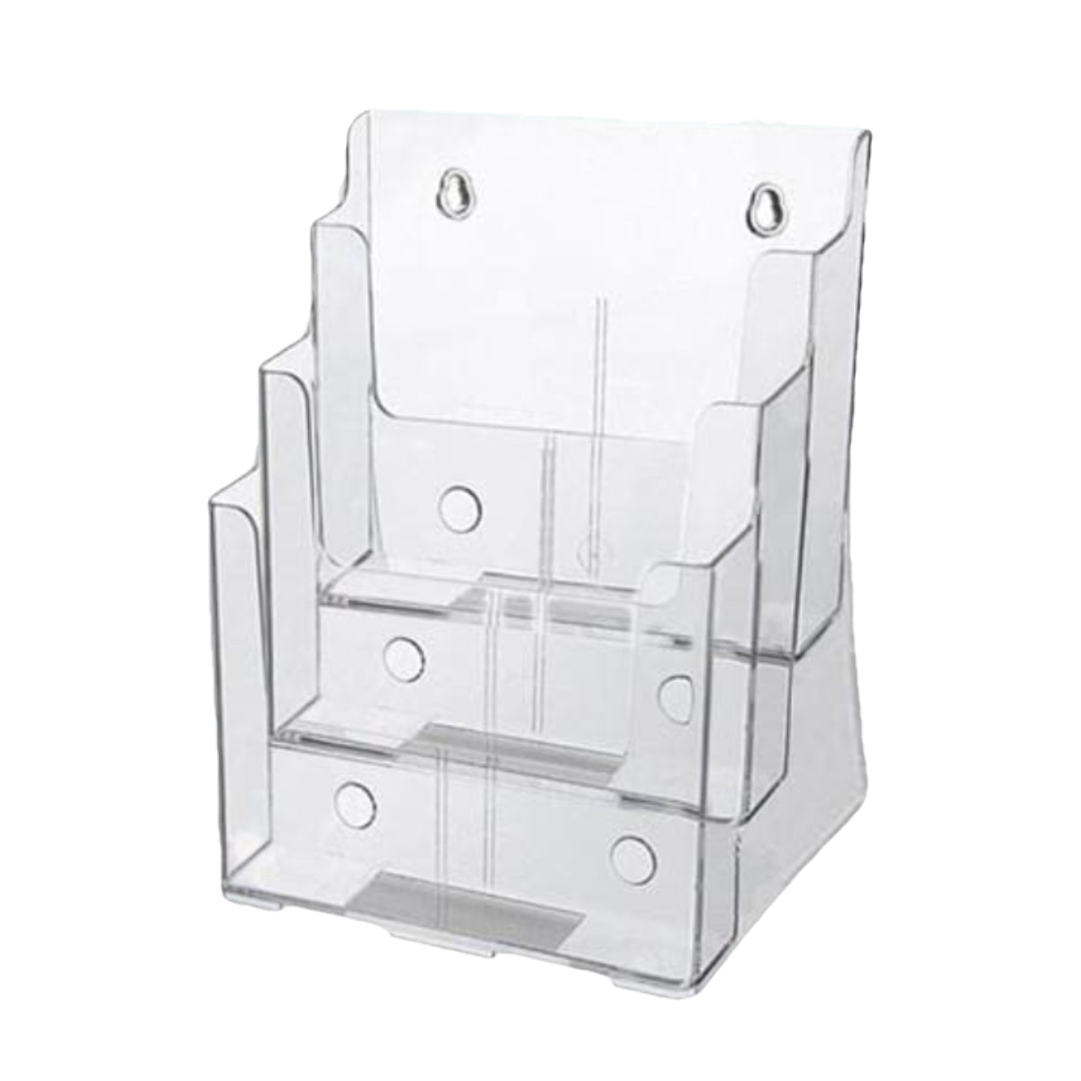 Acrylic Brochure Holder Table/Wall Mount, 3 Tier, A4 210 x 297 mm