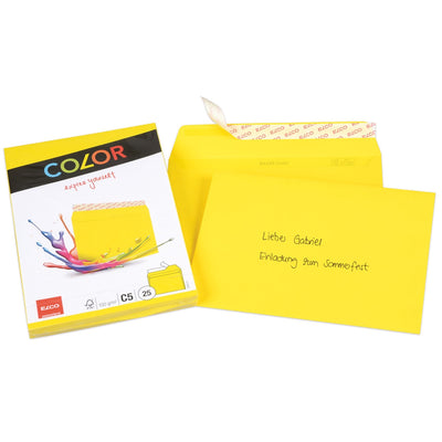Elco Color Envelope C5, 6.5" x 9", 100g, 25/pack, Yellow