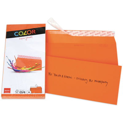 Elco Color Envelope C5/6 DL, 4.5" x 9", 100g, 25/pack, Orange