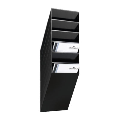 Durable FLEXIBOX 6 A4, Wall Mounted Brochure Holder, 6 Tier, Black