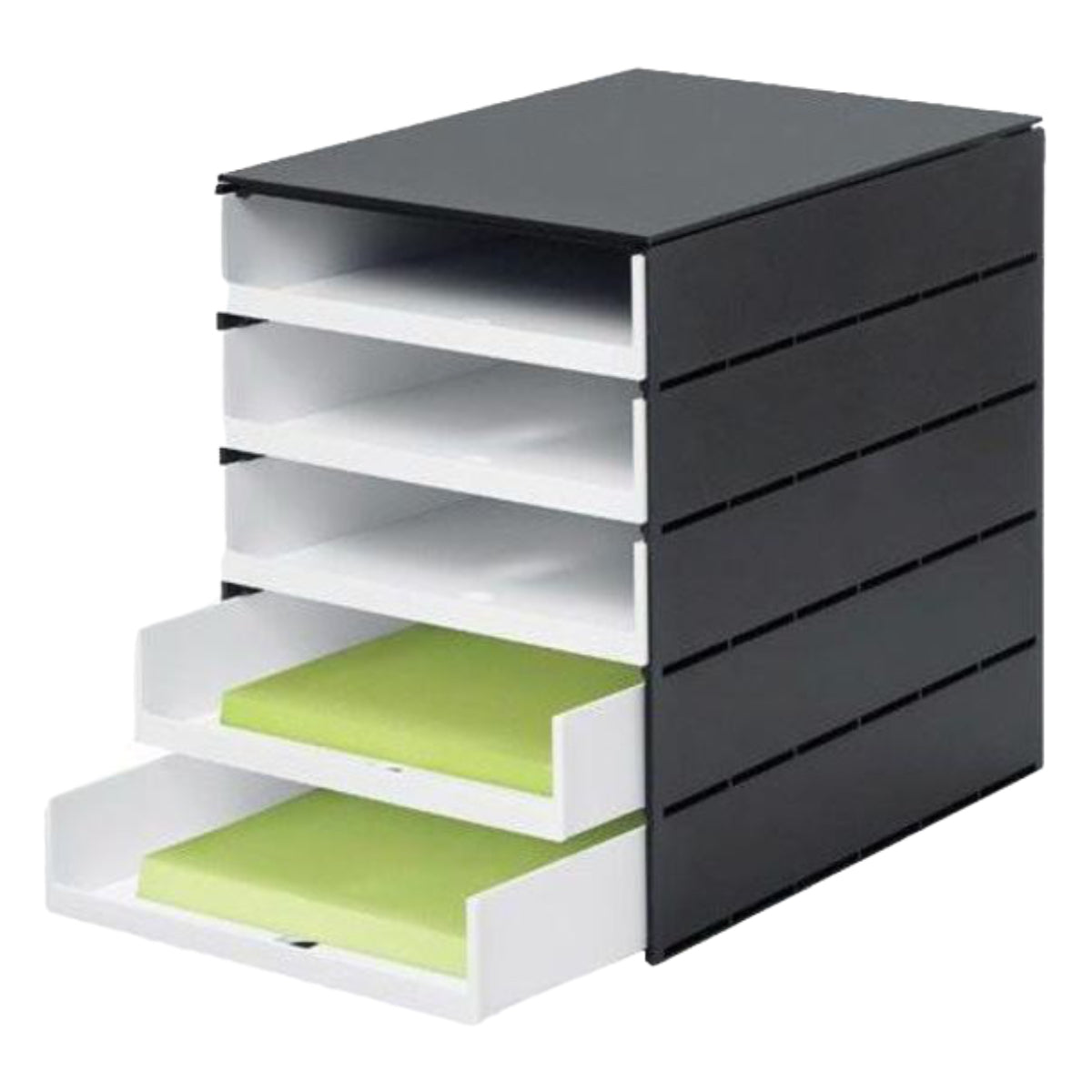 styro styroval PRO, 5 Open Drawers, Black/White