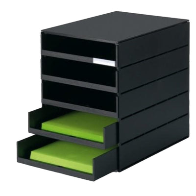 styro styroval PRO, 5 Open Drawers, Black