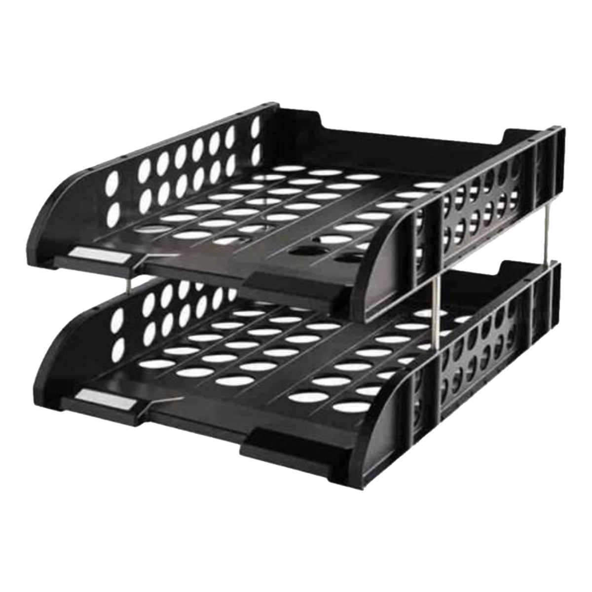deli 2 Tier Plastic Document Tray Black - 9216BK