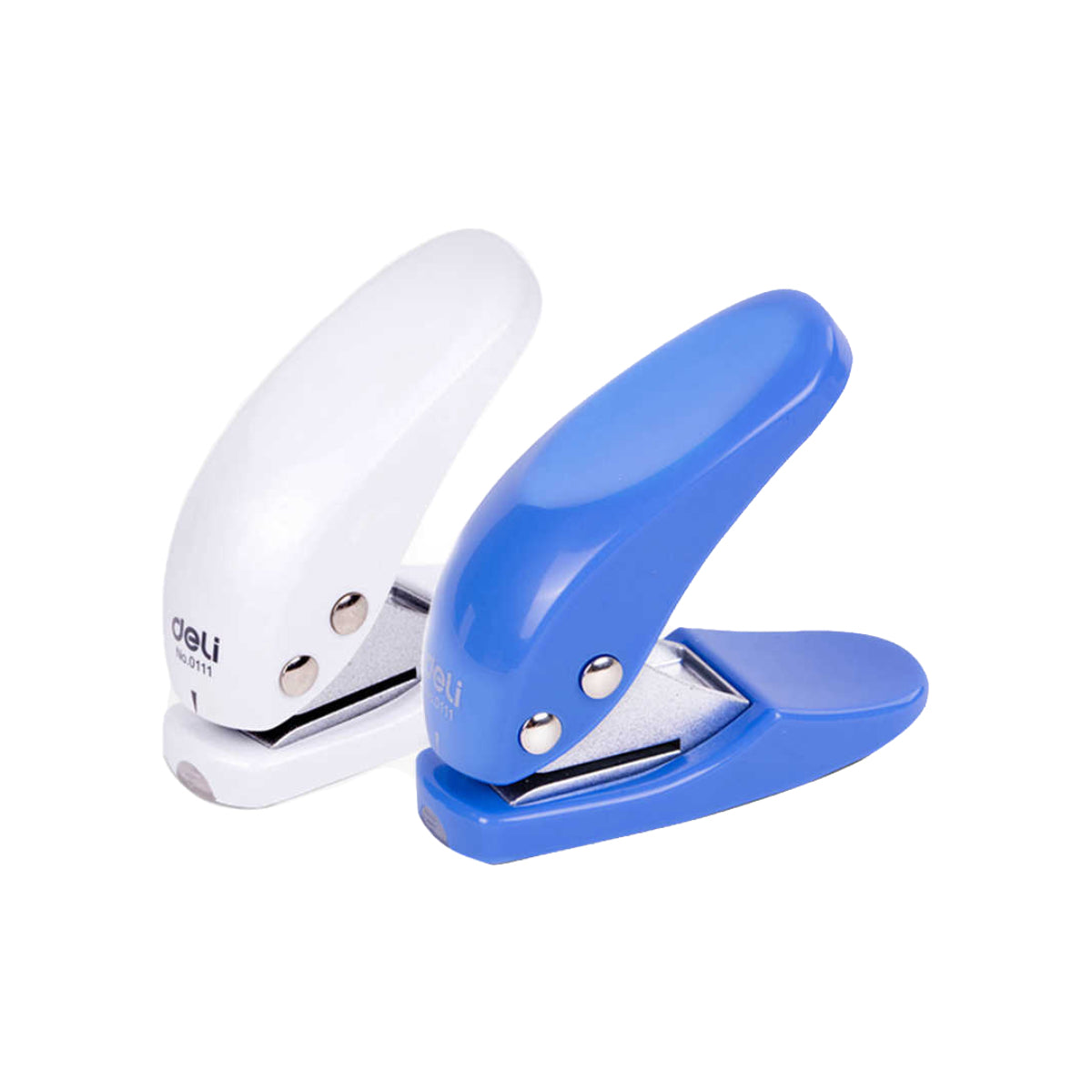 deli Single Hole Puncher No. 0111, 10 Sheets Capacity, Assorted Colors