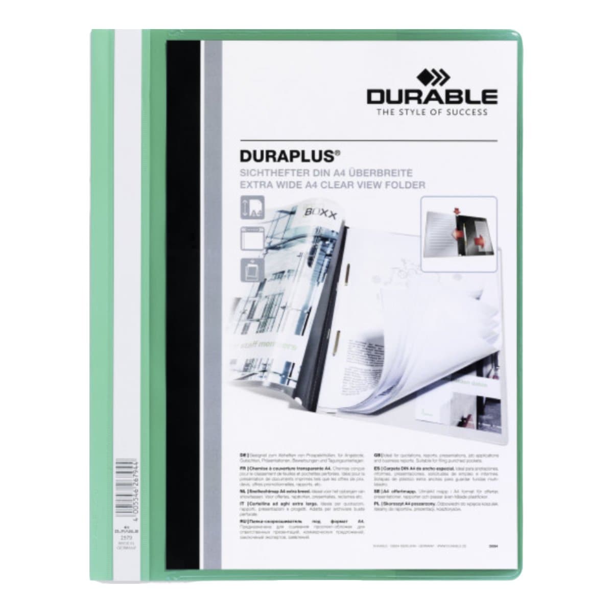 Durable DURAPLUS Presentation Folder with cover pocket, A4, Green