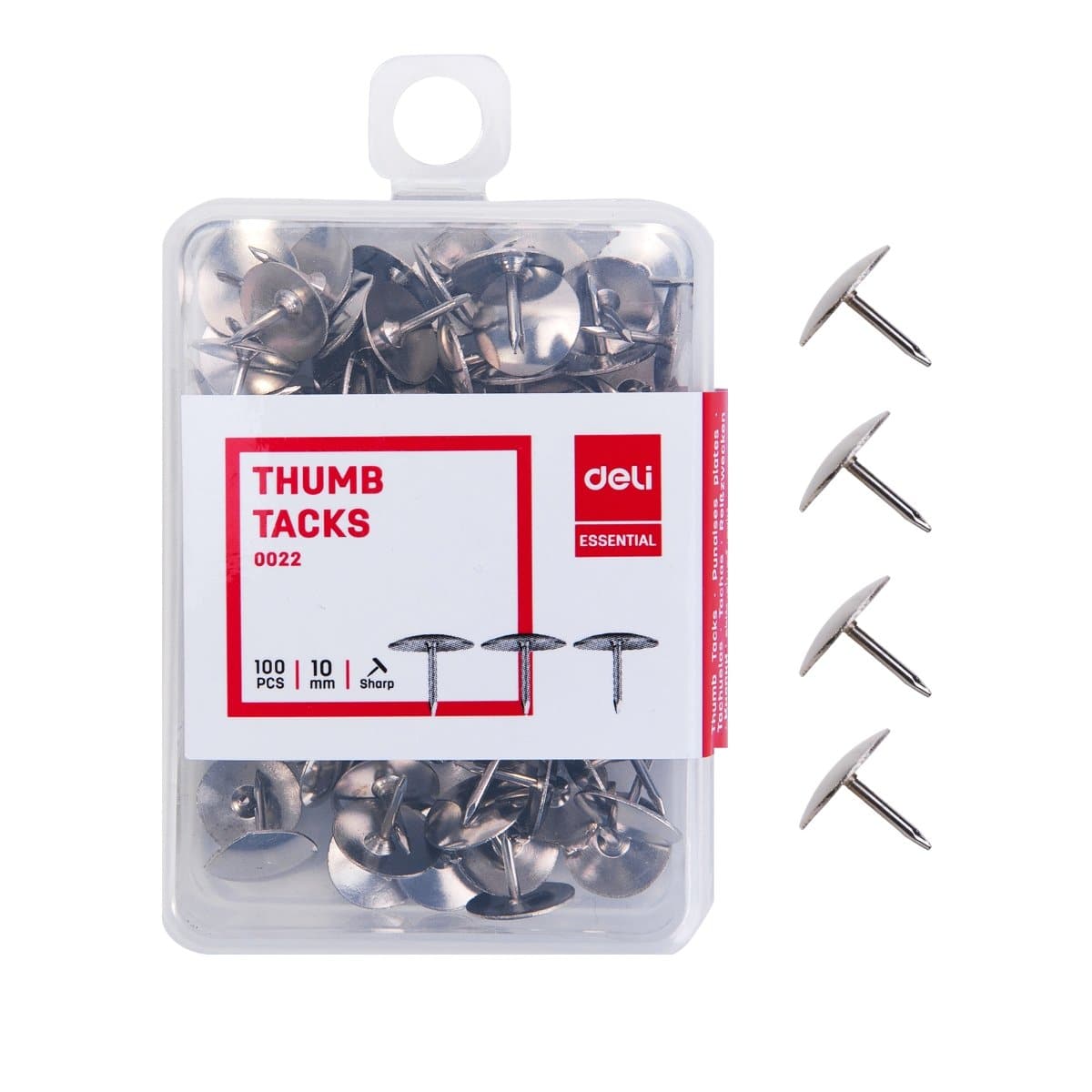deli Thumb Tacks, 100/pack, Silver