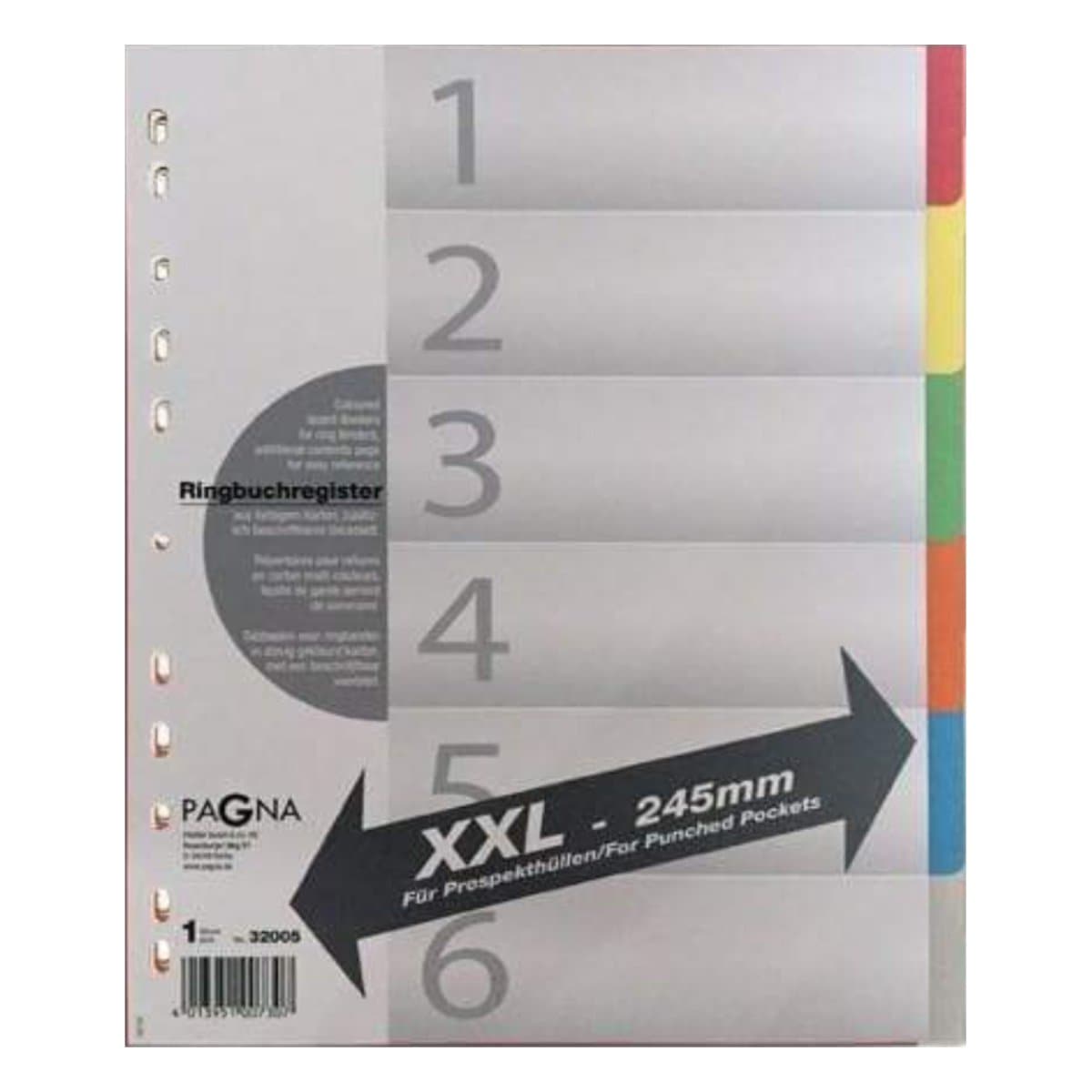 Pagna Divider Manila Colored XXL, 245 x 300 mm, 6 Tabs