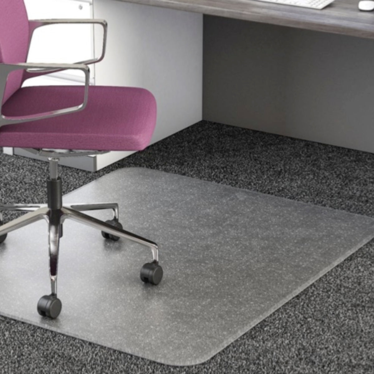Chair Mat for carpets, studded, 90 x 120 cm, Clear