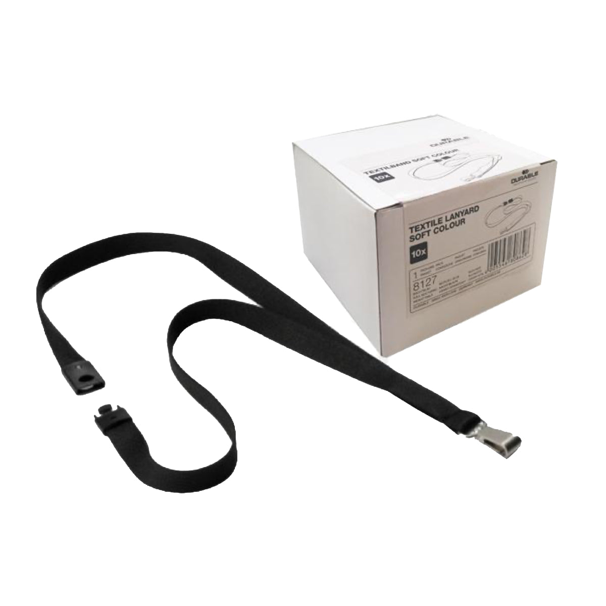 Durable Textile Lanyard 15 mm, Black