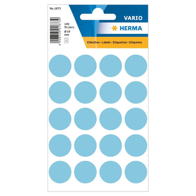 Herma Vario Sticker Color Dots, 19 mm, 100/pack, Blue