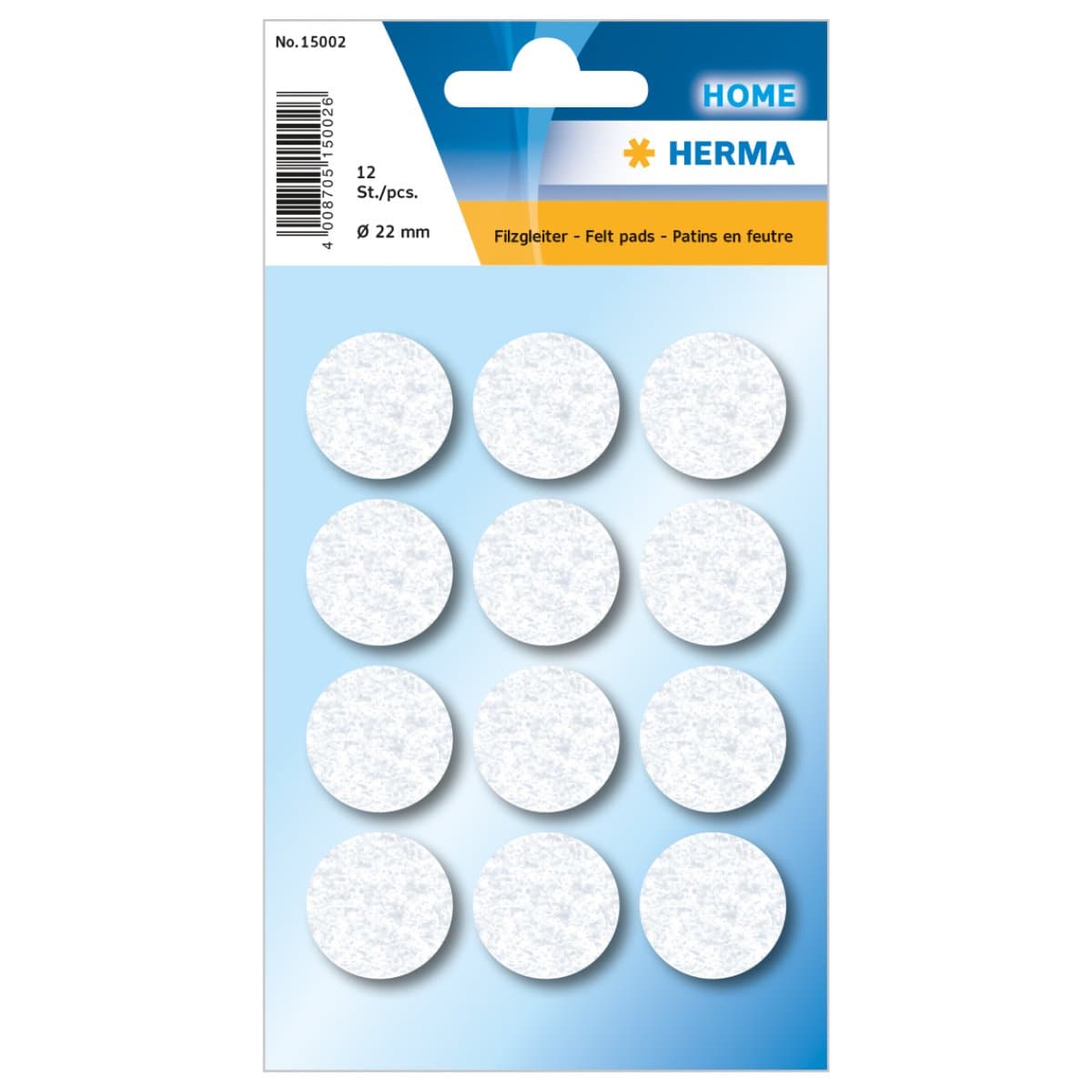 Herma Felt Pads, 22 mm, 12/pack, White